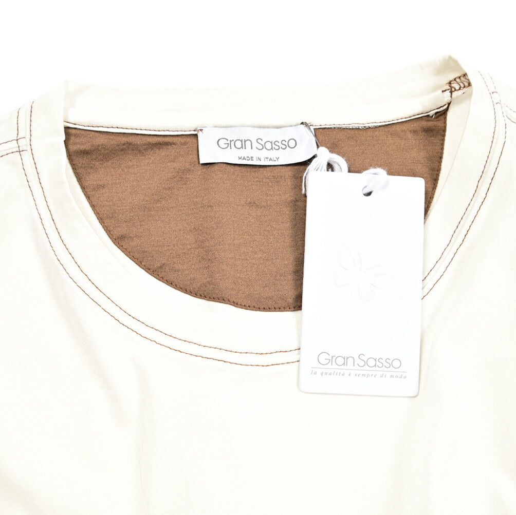 GRAN SASSO コットン100% クルーネック半袖Tシャツ