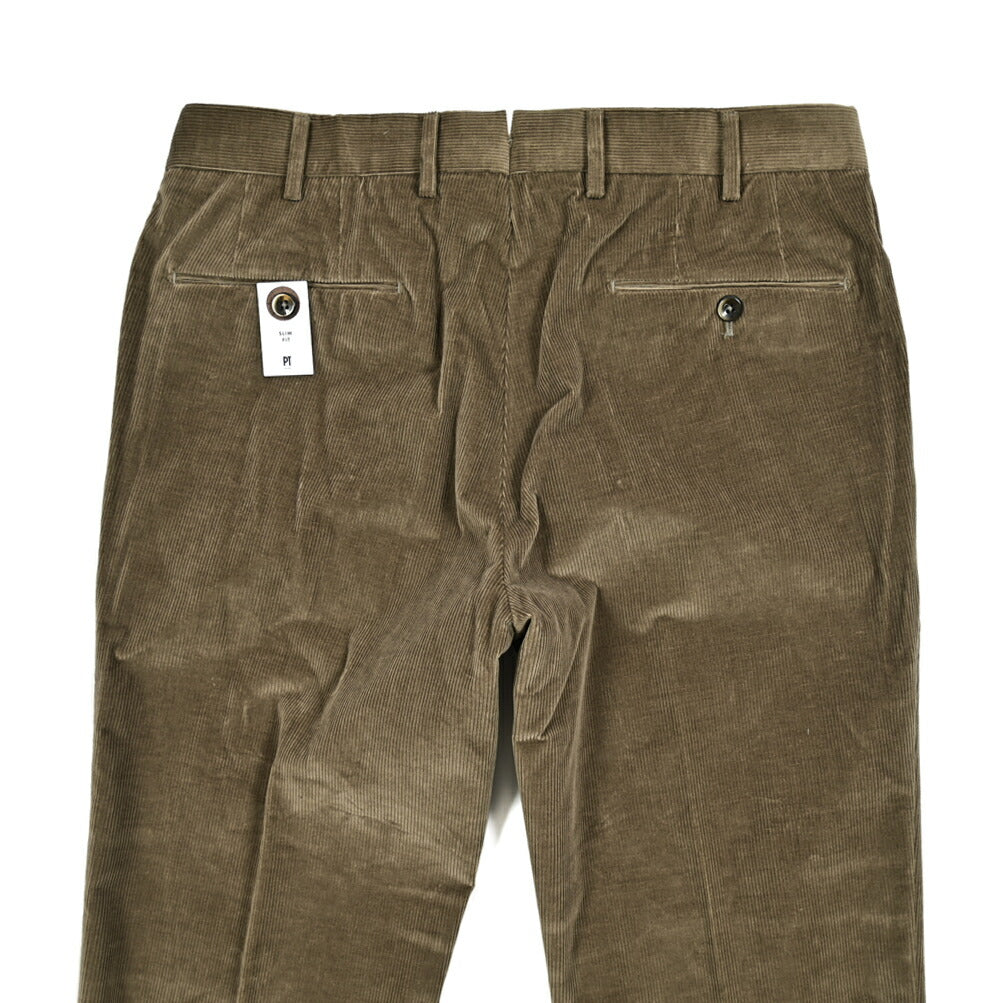 SALE|PT TORINO "SLIM FIT" ストレッチコットン ノータックコーデュロイパンツ