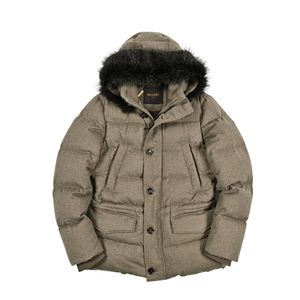 MOORER "PHILIP-IL" カシミヤ100% ファーフード付きダウンジャケット (Loro Piana RAIN SYSTEM)