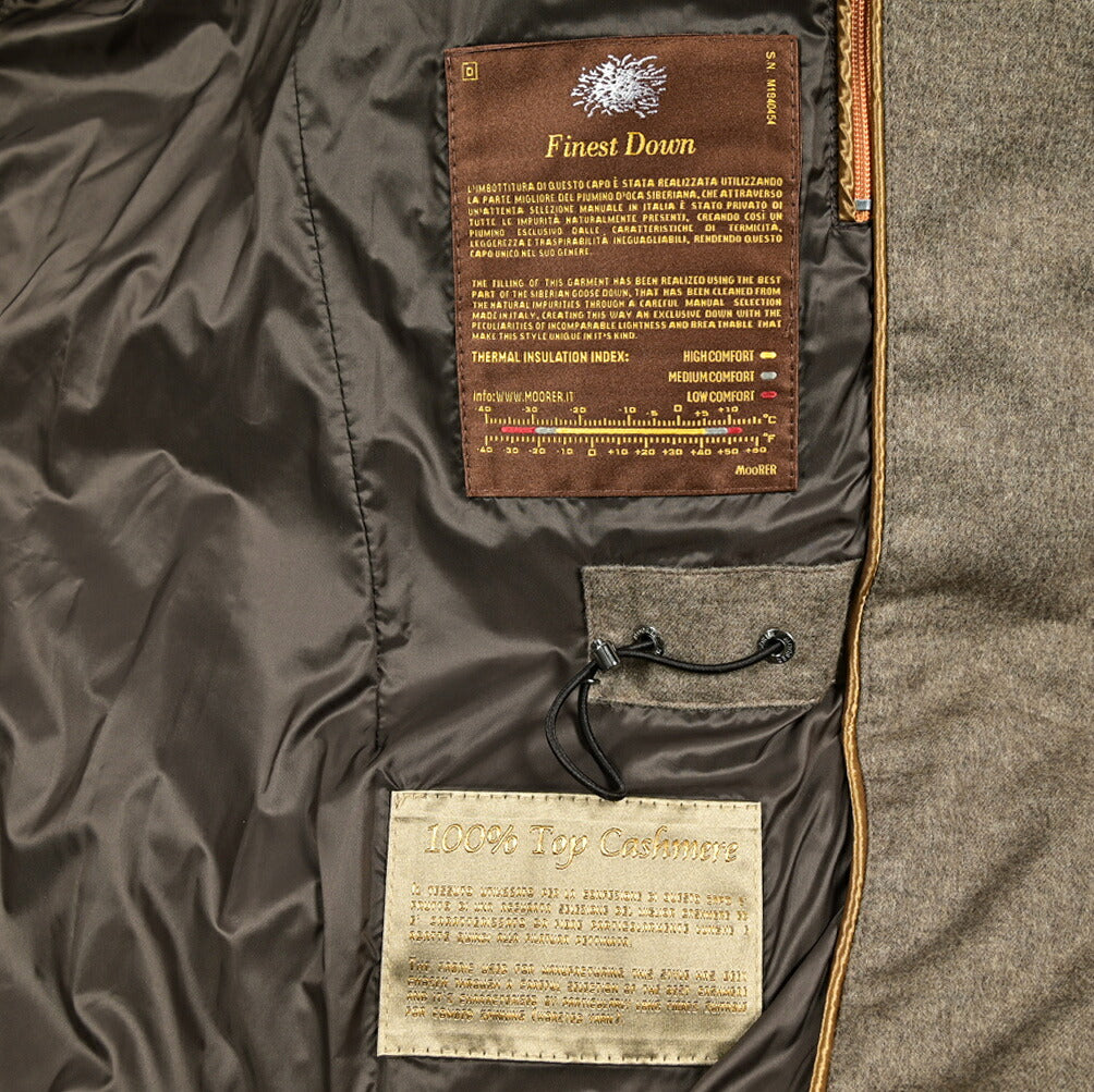 MOORER "PHILIP-IL" カシミヤ100% ファーフード付きダウンジャケット (Loro Piana RAIN SYSTEM)
