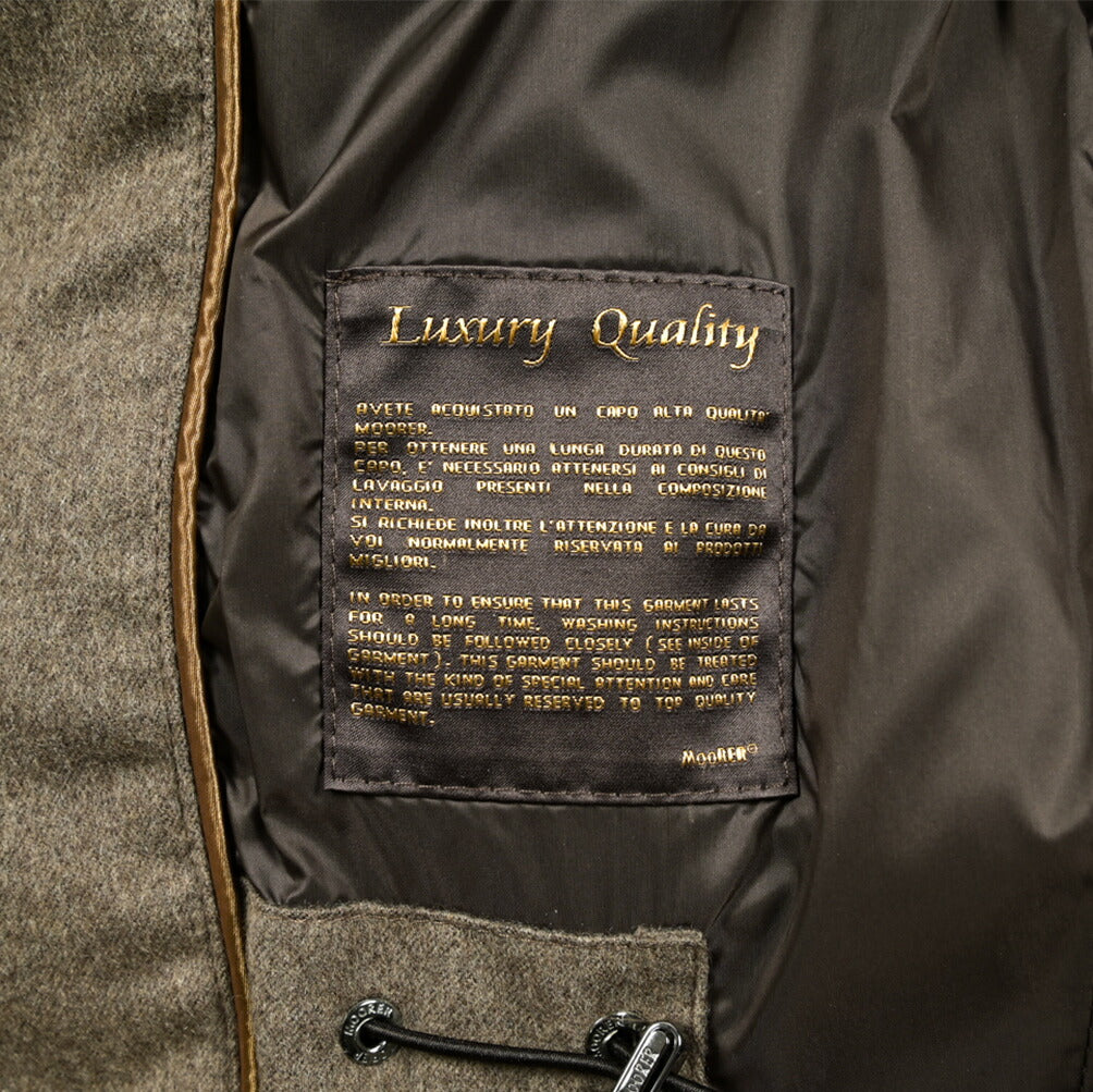 MOORER "PHILIP-IL" カシミヤ100% ファーフード付きダウンジャケット (Loro Piana RAIN SYSTEM)