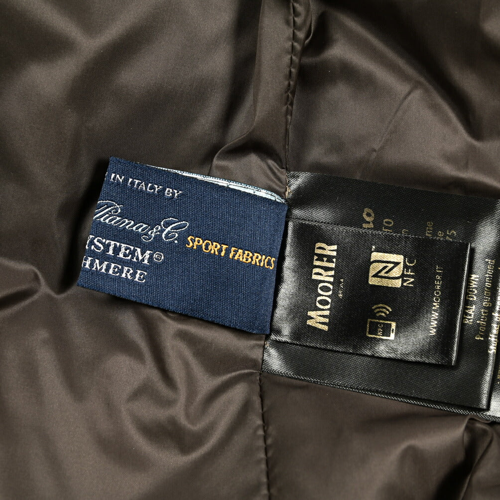 MOORER "PHILIP-IL" カシミヤ100% ファーフード付きダウンジャケット (Loro Piana RAIN SYSTEM)