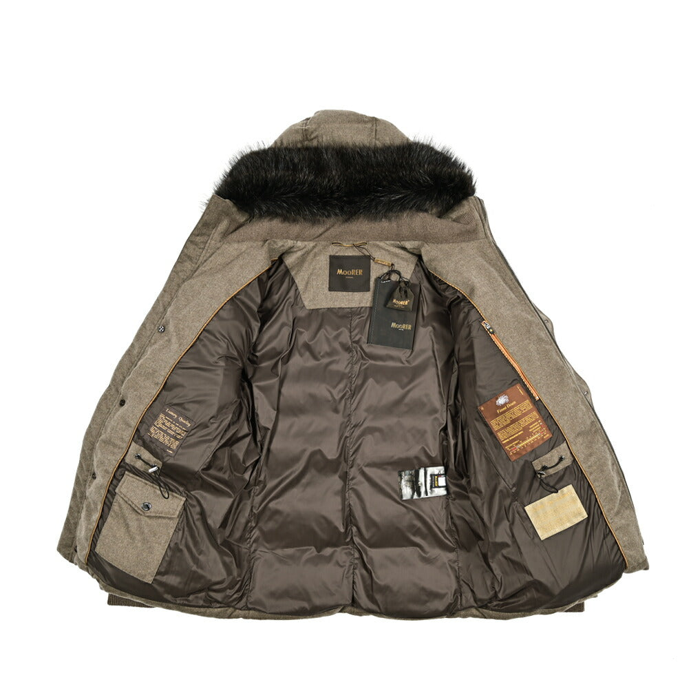 MOORER "PHILIP-IL" カシミヤ100% ファーフード付きダウンジャケット (Loro Piana RAIN SYSTEM)