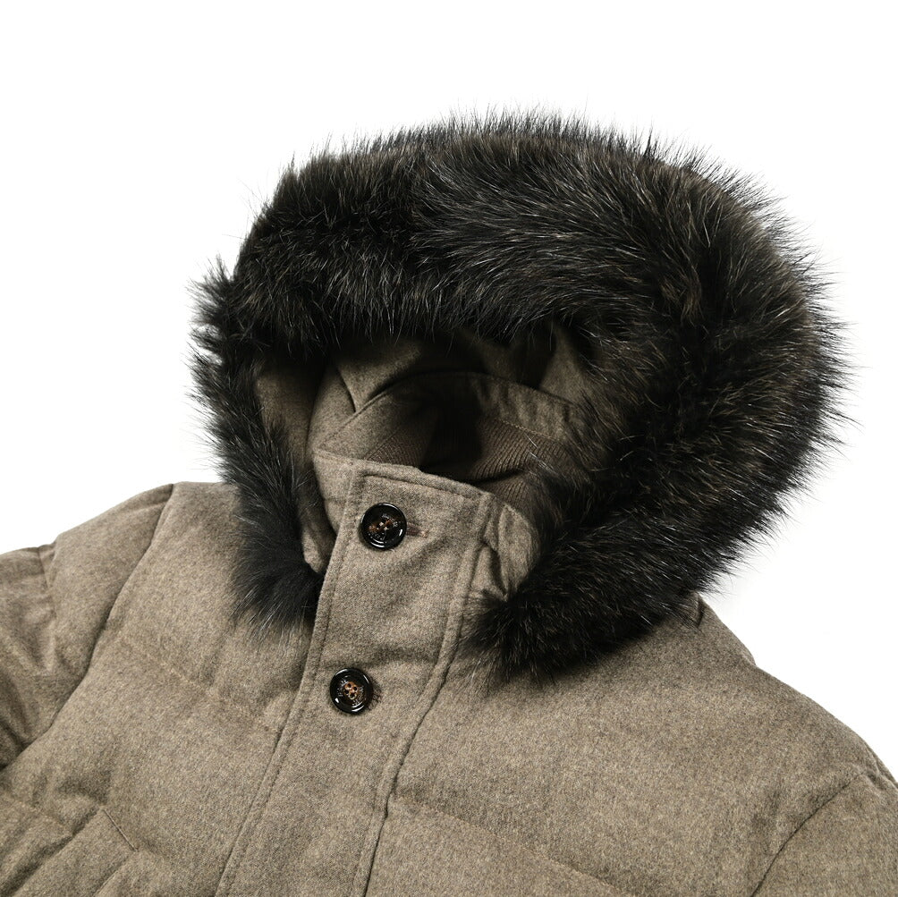 MOORER "PHILIP-IL" カシミヤ100% ファーフード付きダウンジャケット (Loro Piana RAIN SYSTEM)