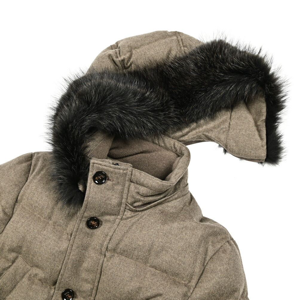 MOORER "PHILIP-IL" カシミヤ100% ファーフード付きダウンジャケット (Loro Piana RAIN SYSTEM)