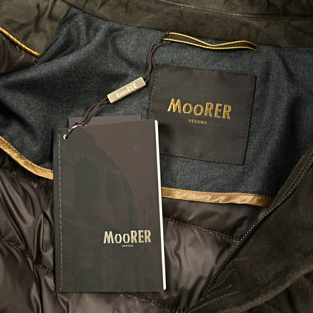 MOORER "ZAYN-UR" スエードレザーダウンジャケット