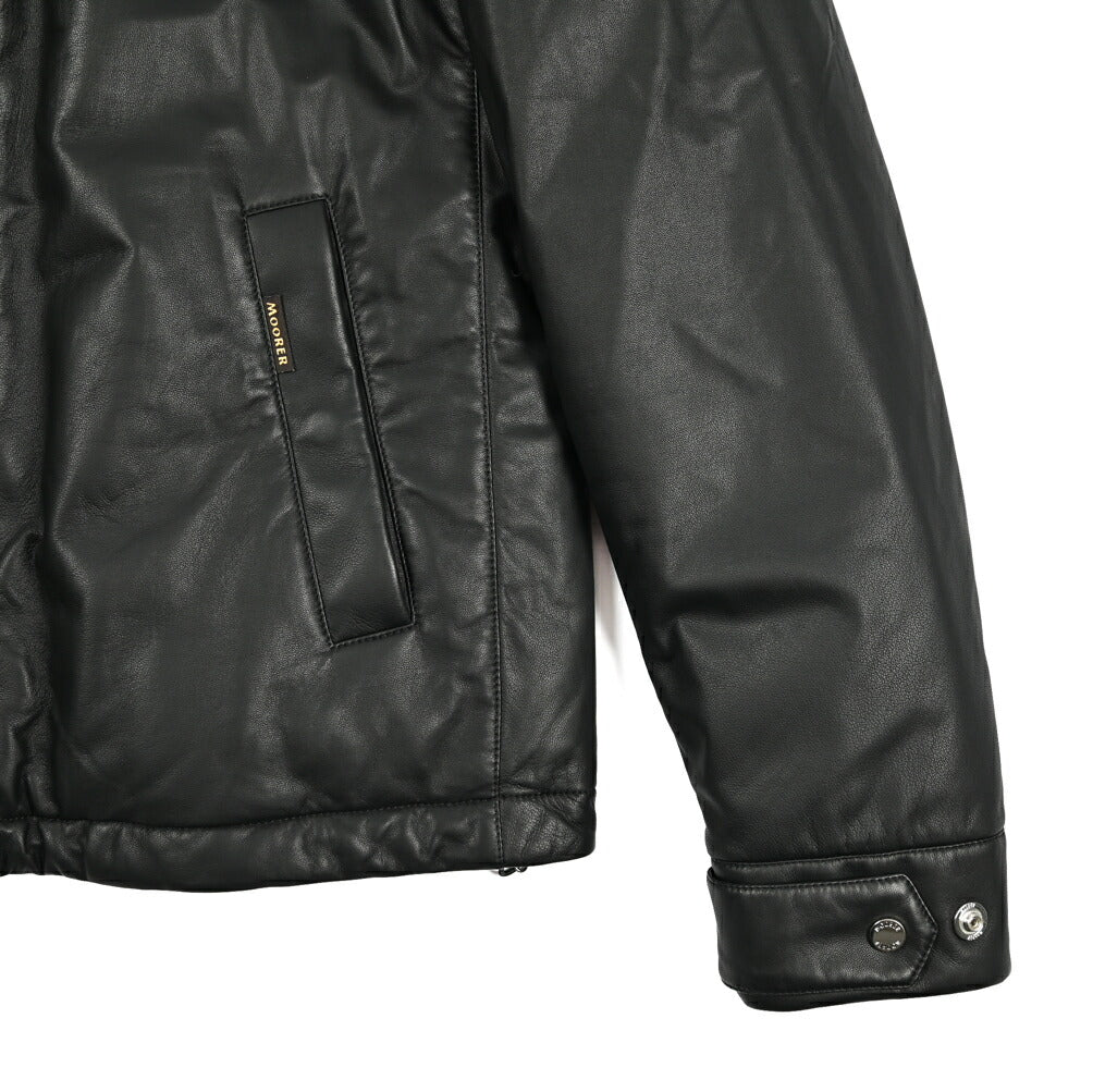 MOORER "ALBINI-LEW" レザーダウンジャケットフーディー