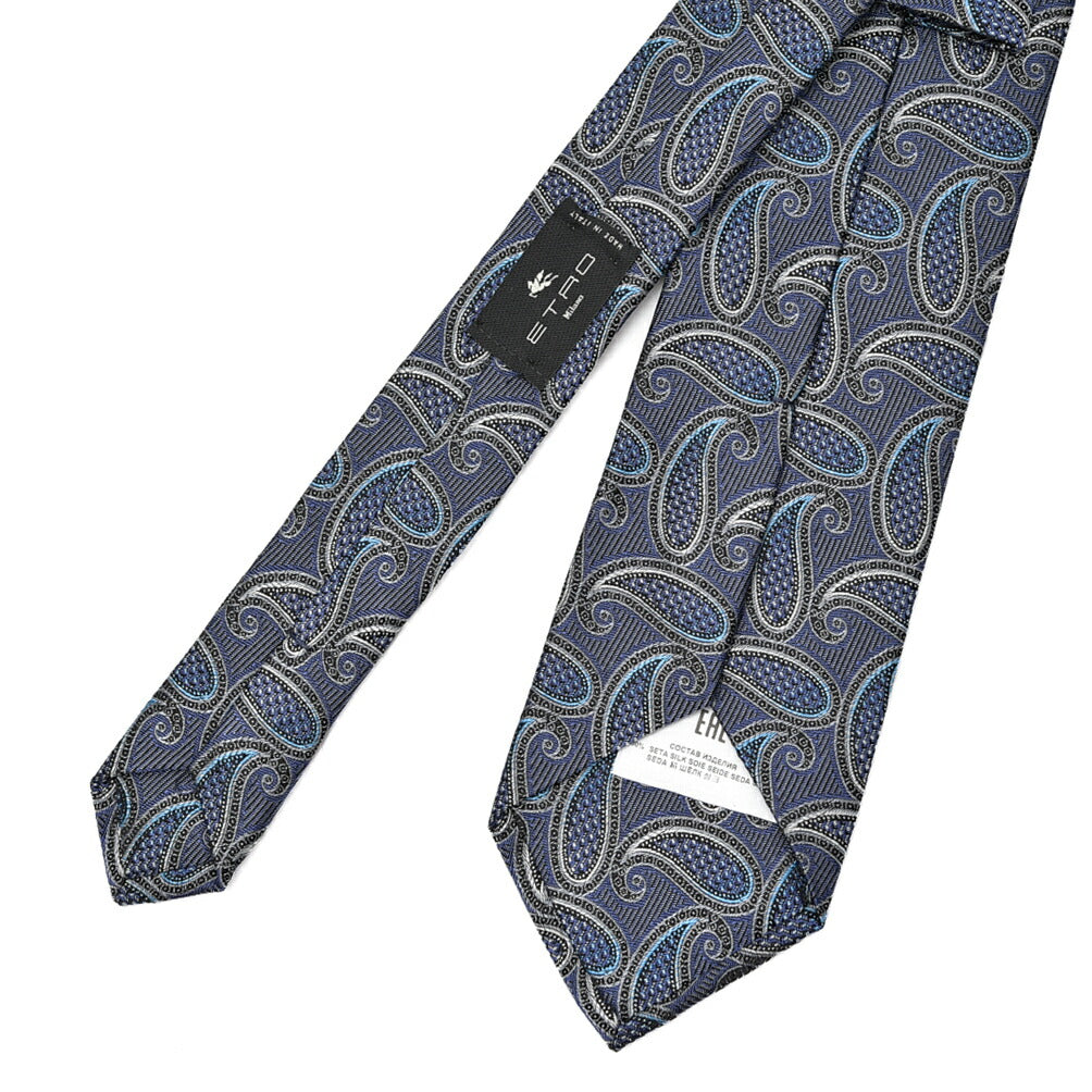 ETRO シルク100% ペイズリー柄ネクタイ