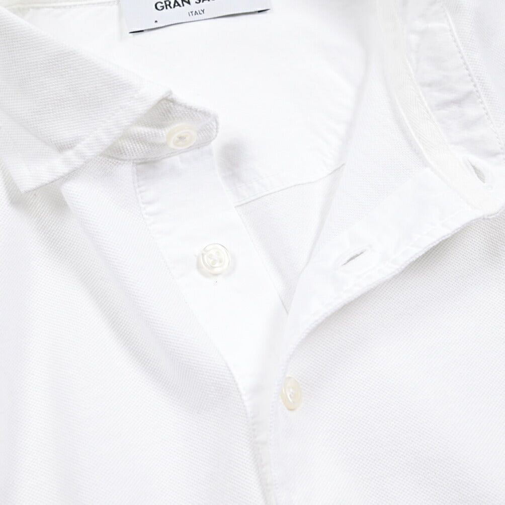 SALE|GRAN SASSO コットン100% 長袖鹿の子ポロシャツ