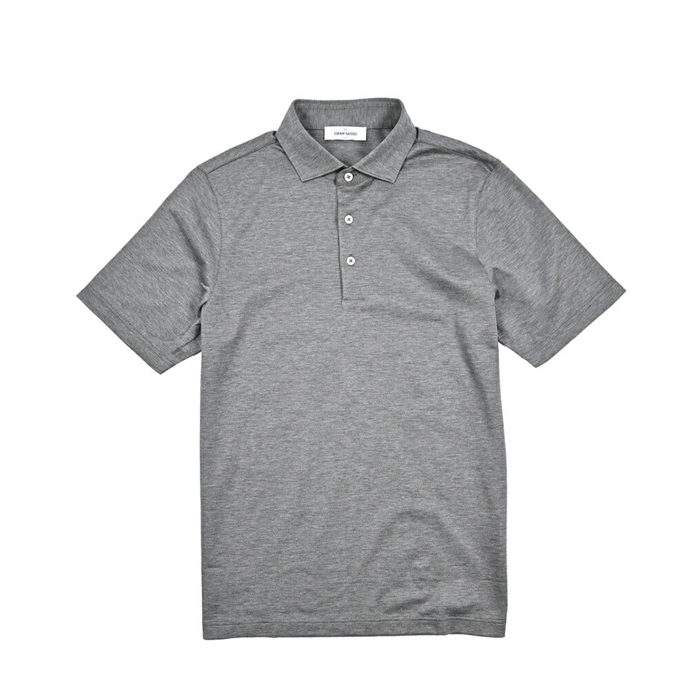 SALE|GRAN SASSO コットン100% 鹿の子ポロシャツ