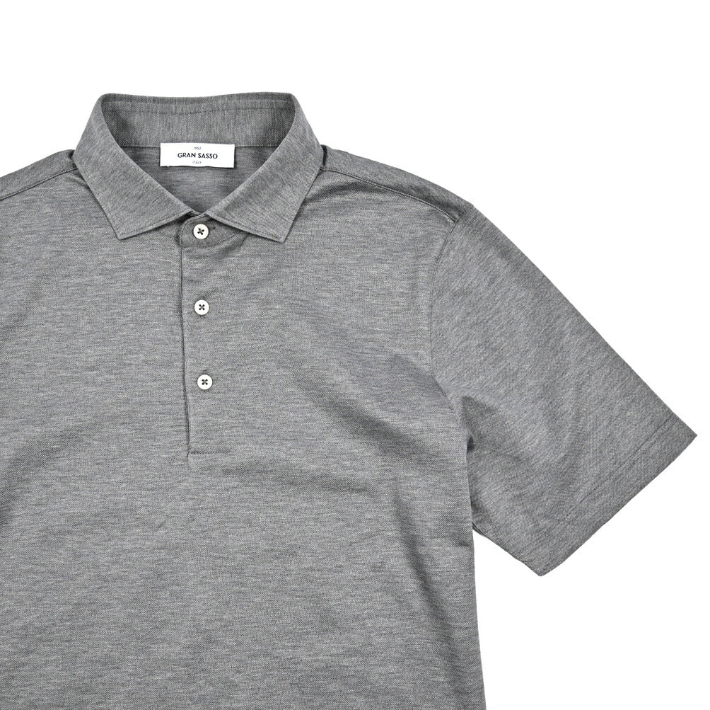 SALE|GRAN SASSO コットン100% 鹿の子ポロシャツ