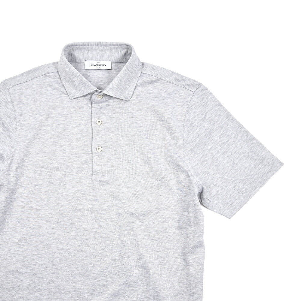 SALE|GRAN SASSO コットン100% 鹿の子ポロシャツ