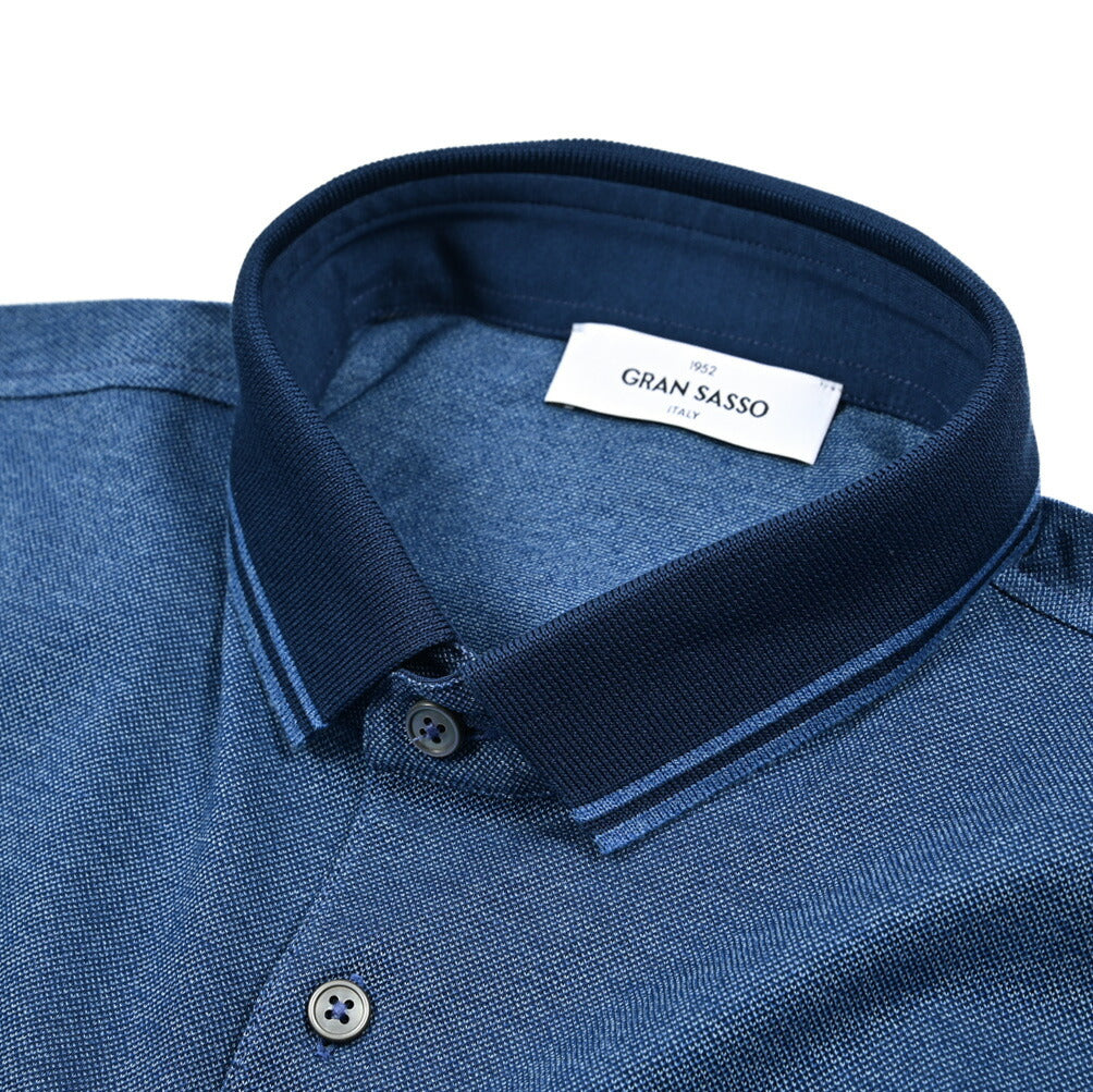 SALE|GRAN SASSO コットン100% 鹿の子ポロシャツ