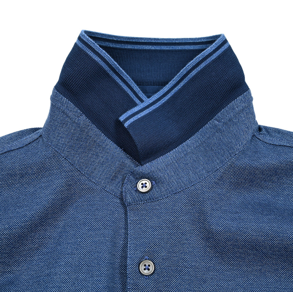 SALE|GRAN SASSO コットン100% 鹿の子ポロシャツ