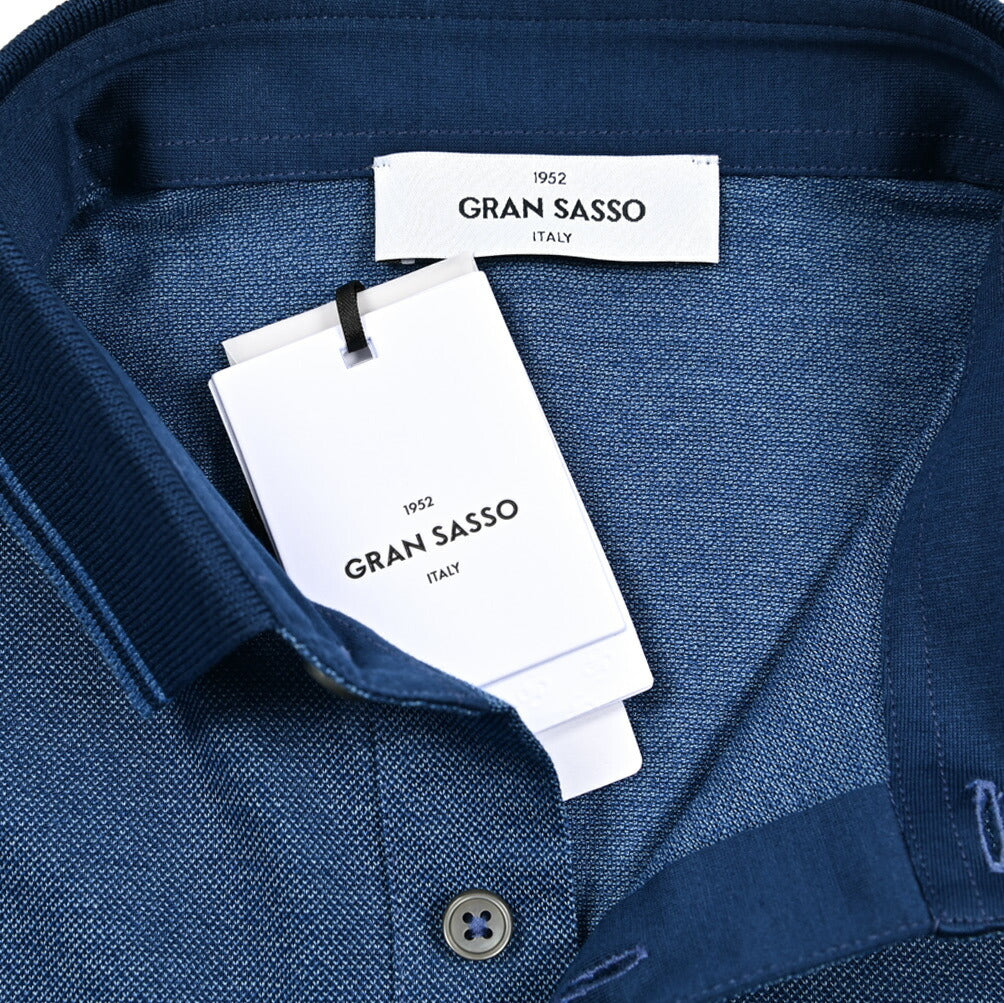 SALE|GRAN SASSO コットン100% 鹿の子ポロシャツ