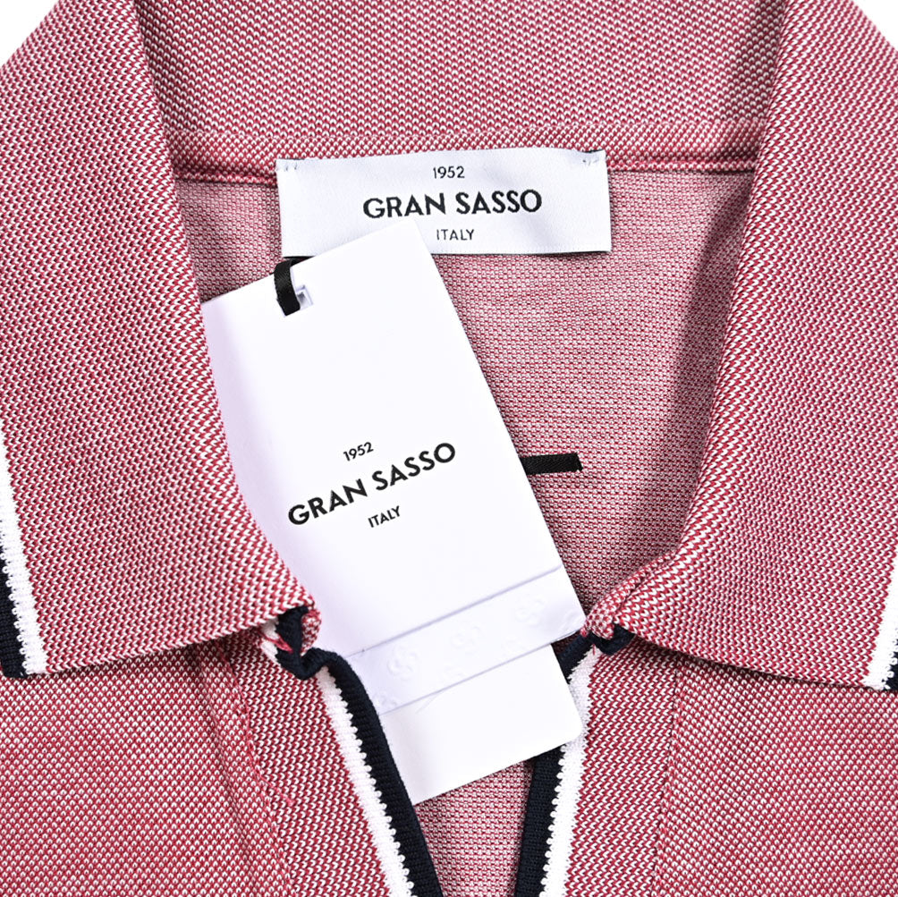 SALE|GRAN SASSO コットン100% 鹿の子スキッパーポロ