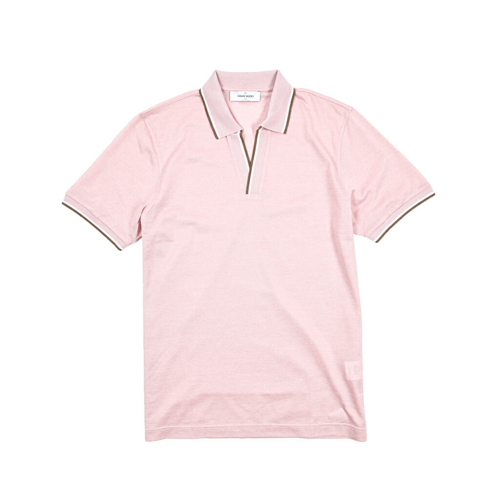 SALE|GRAN SASSO コットン100% 鹿の子スキッパーポロ