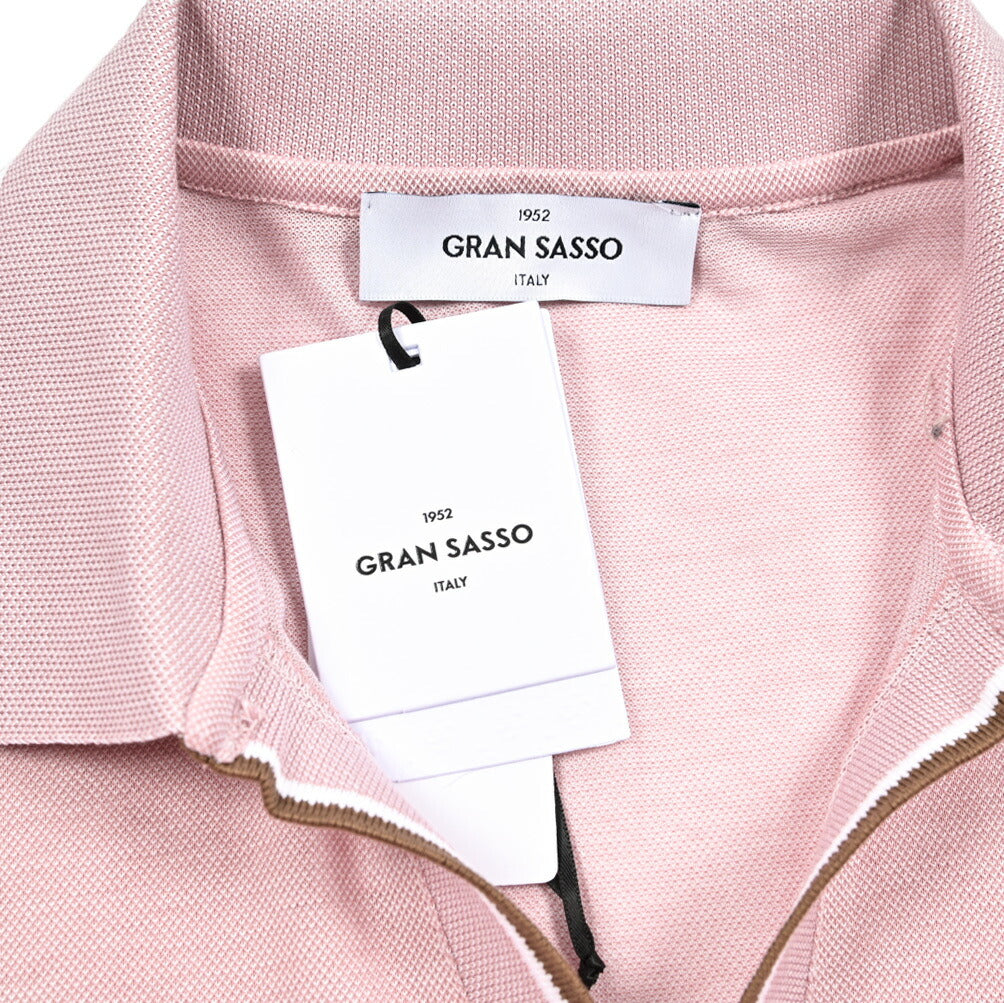 SALE|GRAN SASSO コットン100% 鹿の子スキッパーポロ