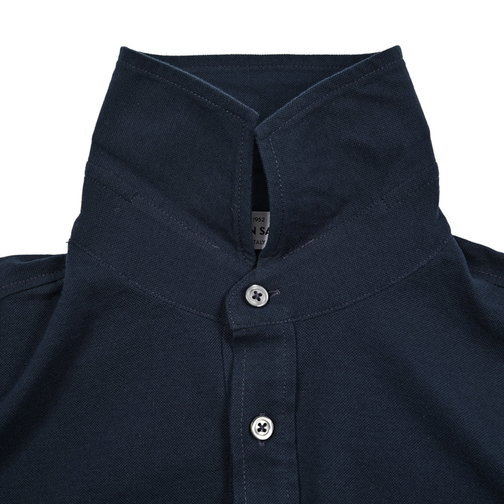 SALE|GRAN SASSO コットン100% 長袖ジャージーポロシャツ