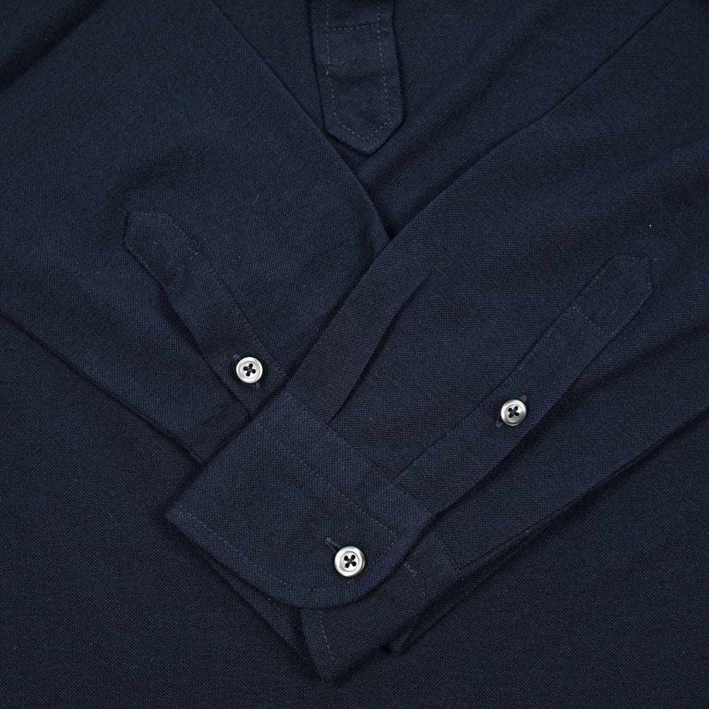 SALE|GRAN SASSO コットン100% 長袖ジャージーポロシャツ