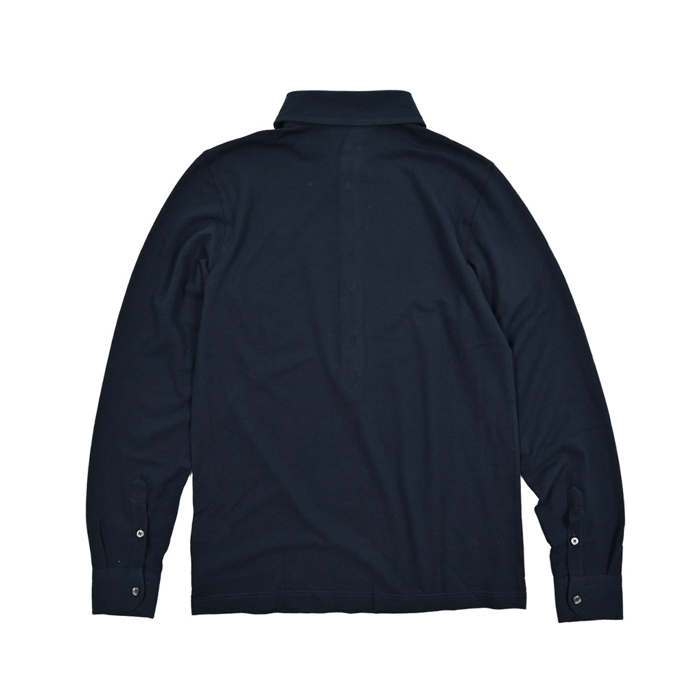 SALE|GRAN SASSO コットン100% 長袖ジャージーポロシャツ