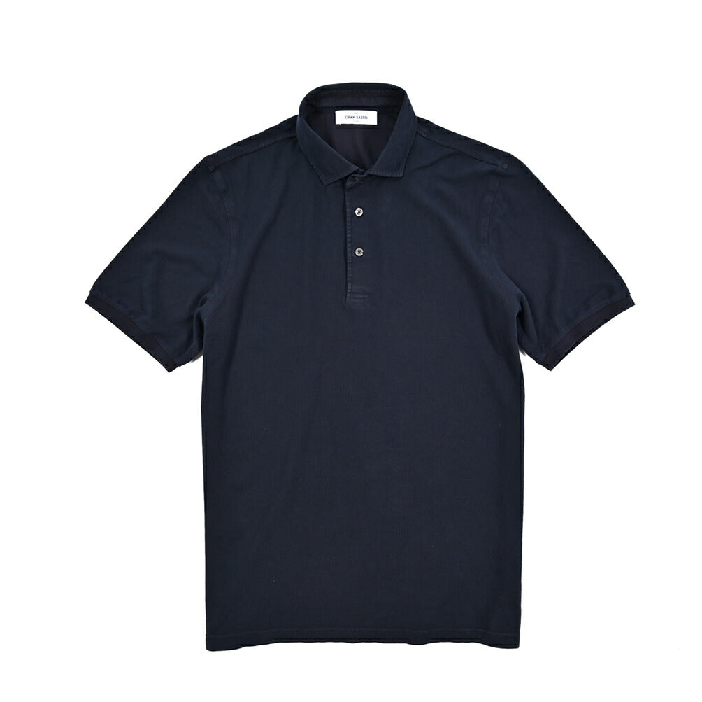 GRAN SASSO コットン100% 鹿の子ポロシャツ (製品染め)