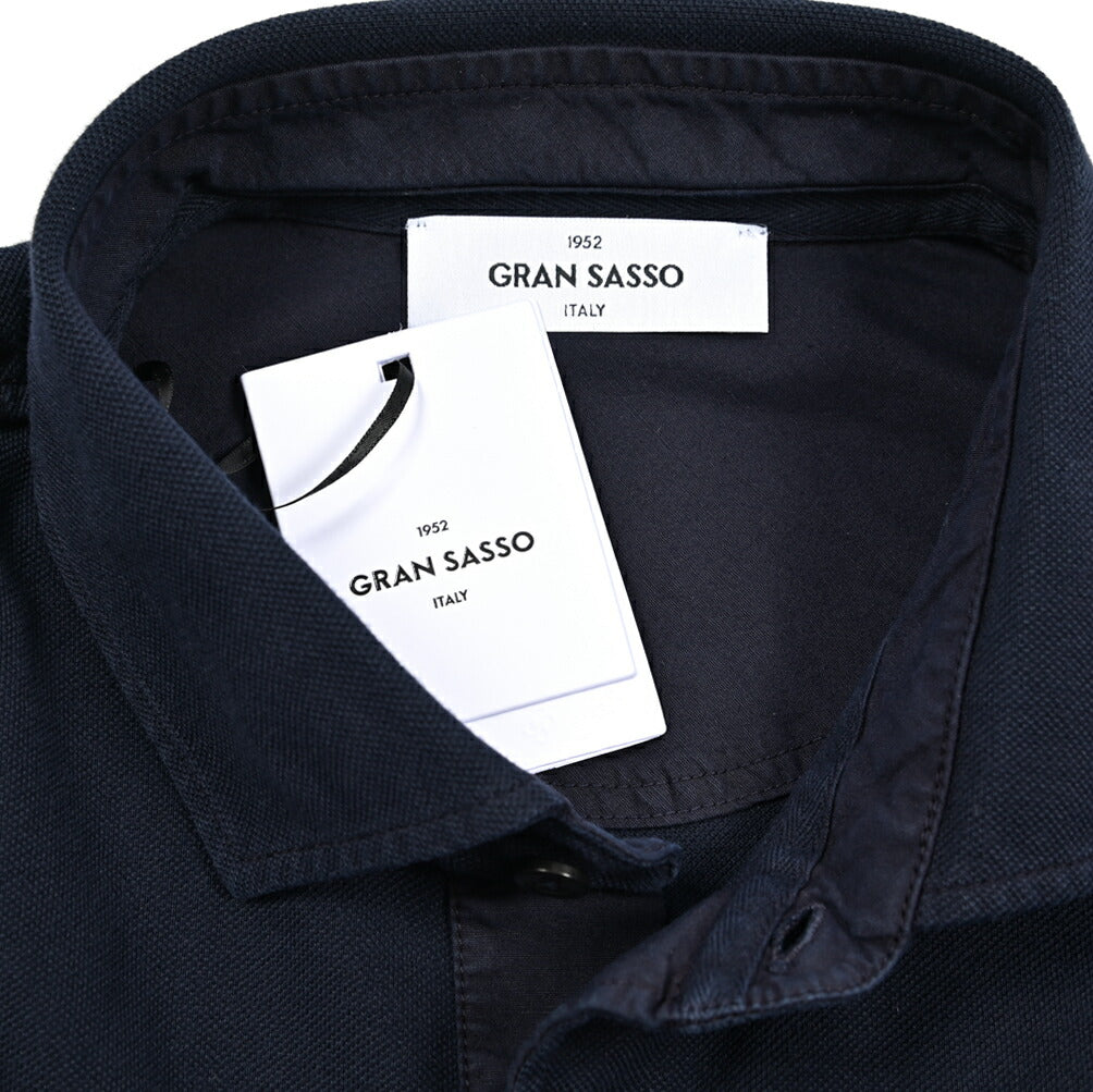 GRAN SASSO コットン100% 鹿の子ポロシャツ (製品染め)