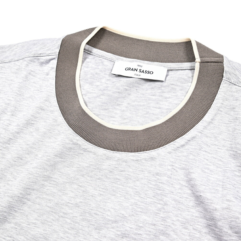 GRAN SASSO コットン100% クルーネック半袖Tシャツ