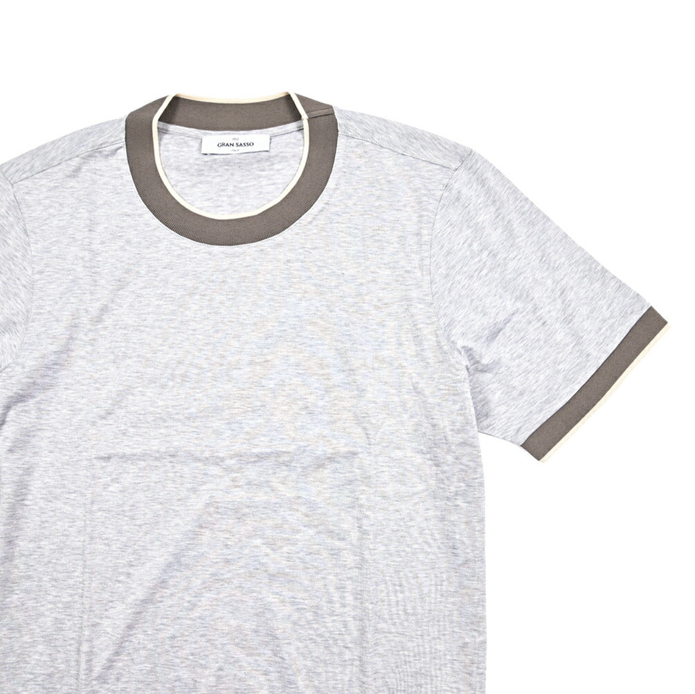 GRAN SASSO コットン100% クルーネック半袖Tシャツ