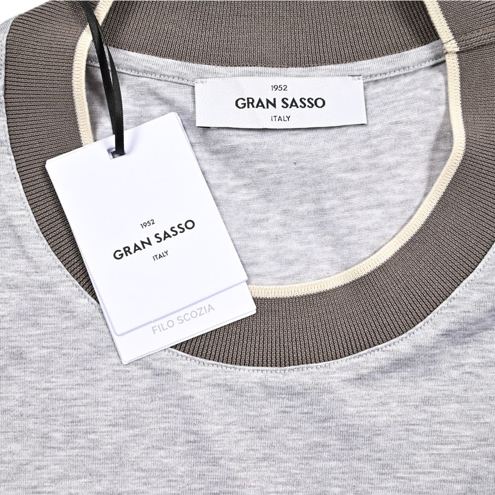 GRAN SASSO コットン100% クルーネック半袖Tシャツ