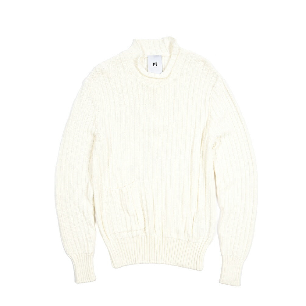 PT TORINO コットン100% モックネックニットセーター