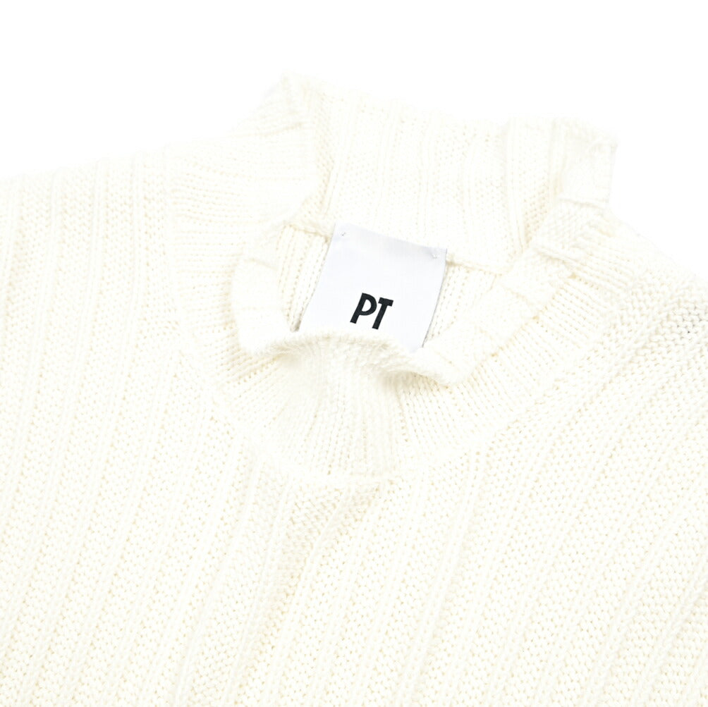PT TORINO コットン100% モックネックニットセーター