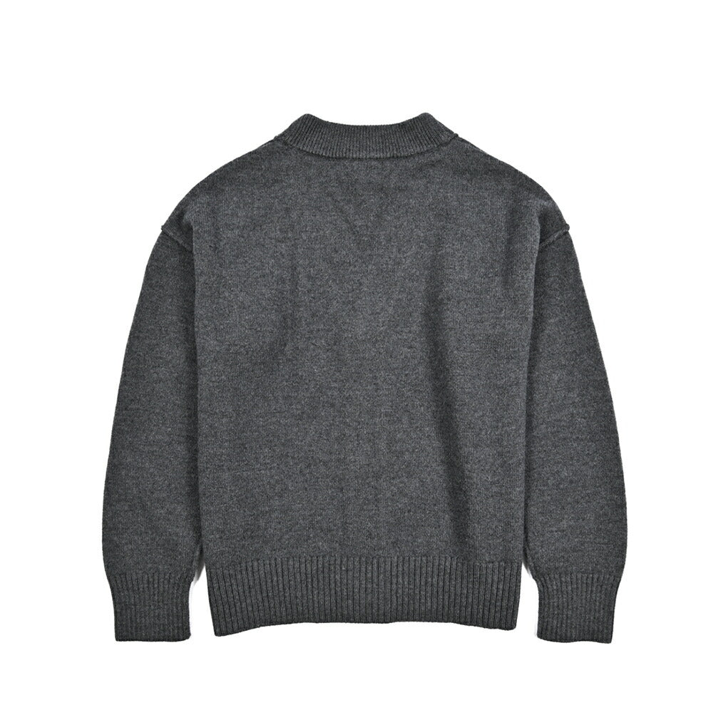 25-26AW AMI PARIS ヴァージンウール100% ワンポイントロゴニットカーディガン