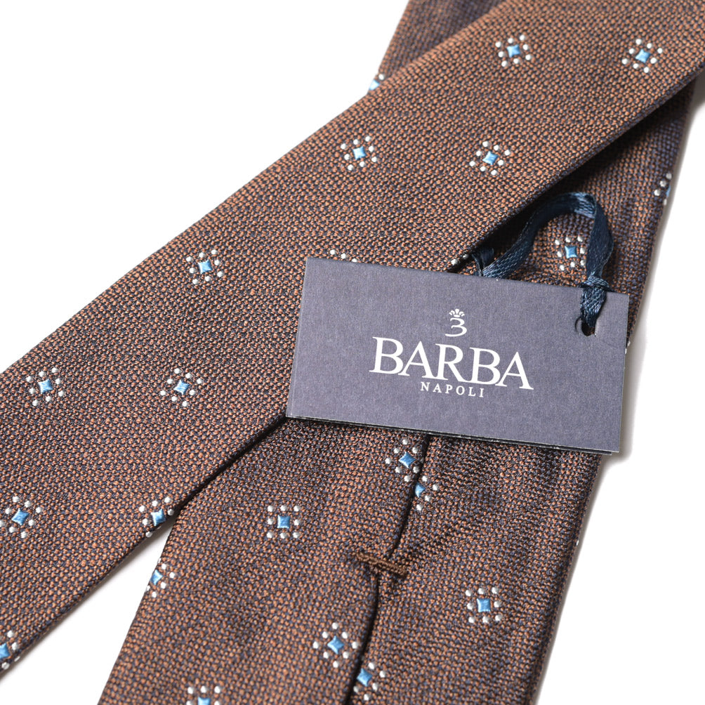 BARBA シルク100% 小紋柄ネクタイ(セッテピエゲ)
