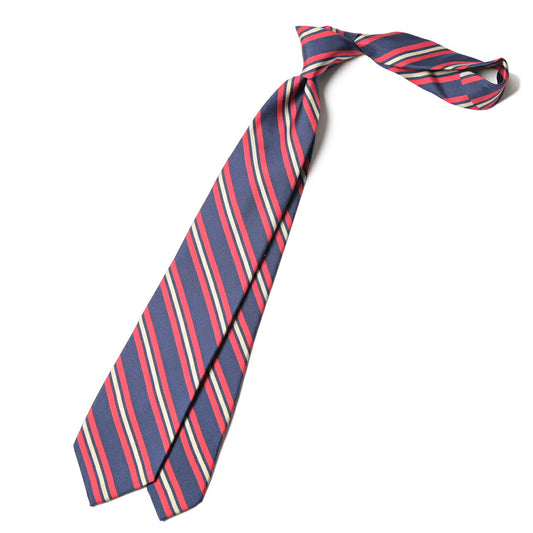 BARBA シルク100% レジメンタル柄ネクタイ(セッテピエゲ)