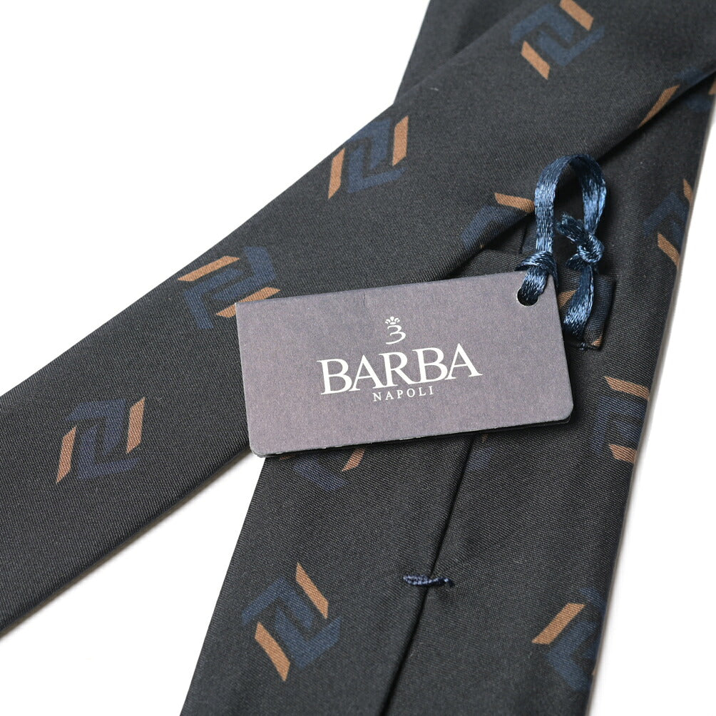 BARBA シルク100% 小紋柄ネクタイ(セッテピエゲ)