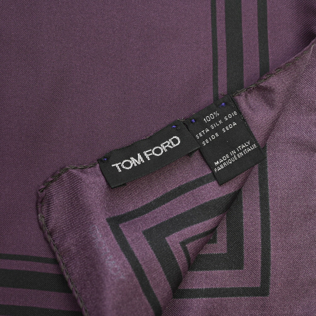 TOM FORD シルク100% 幾何柄ポケットチーフ