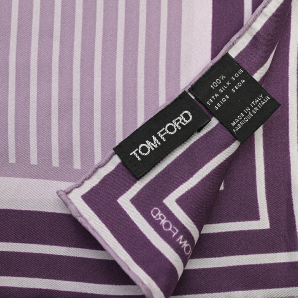 TOM FORD シルク100% 幾何柄ポケットチーフ