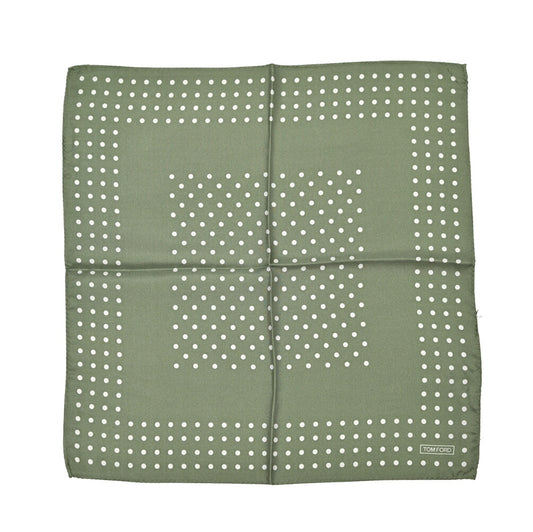 TOM FORD シルク100% ドット柄ポケットチーフ