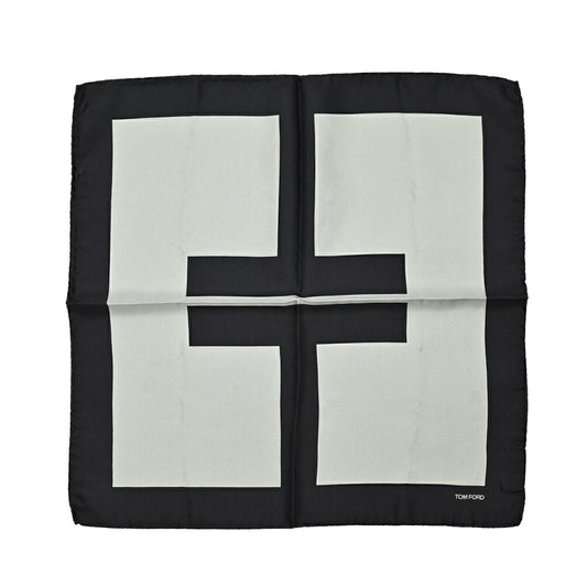 TOM FORD シルク100% 幾何柄ポケットチーフ