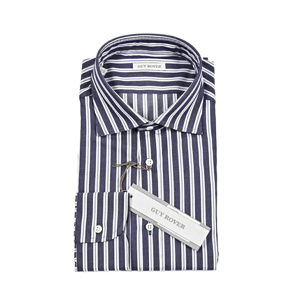 GUY ROVER コットン100% ワイドカラードレスシャツ