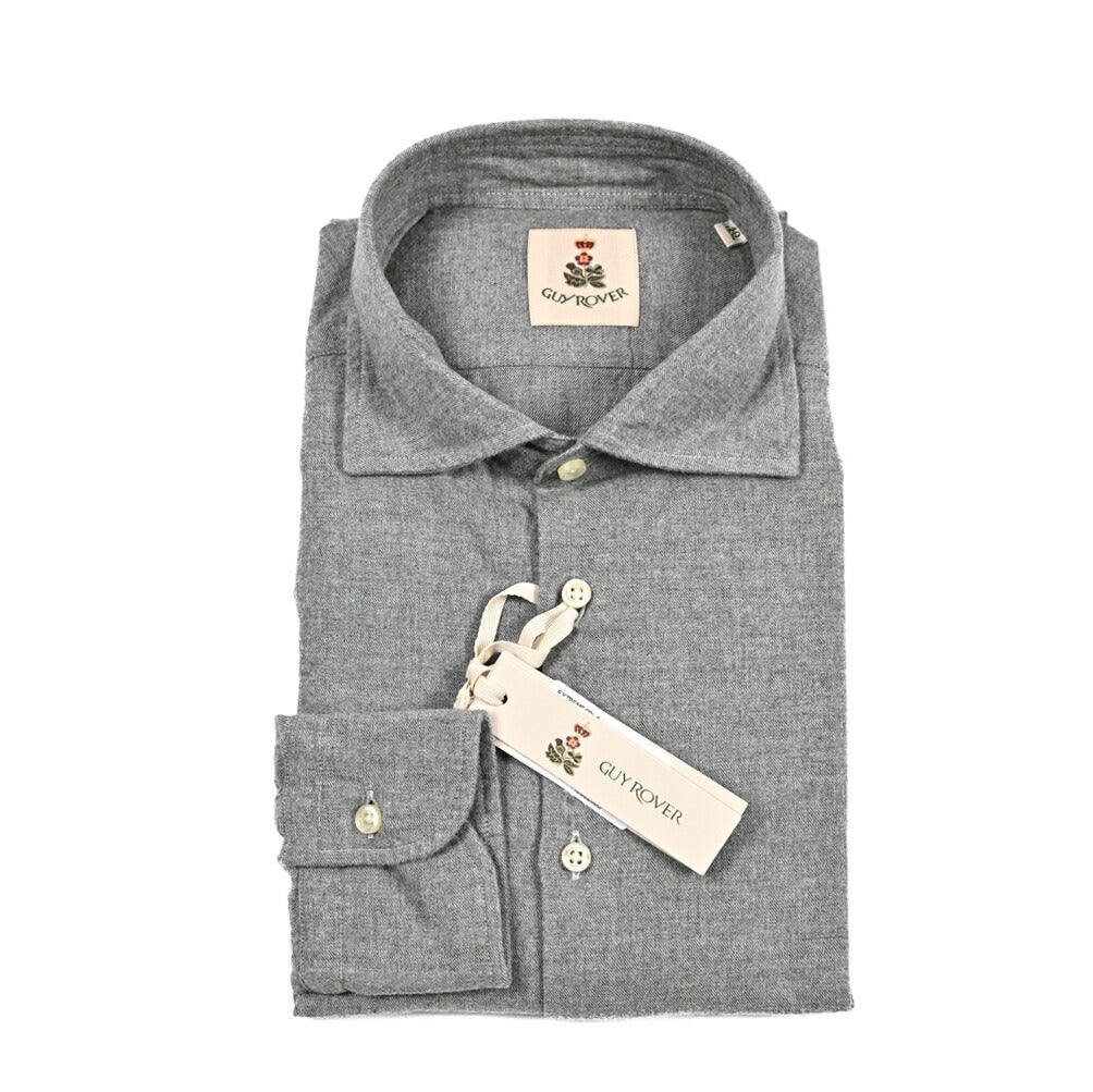 GUY ROVER コットン100% ワイドカラードレスシャツ