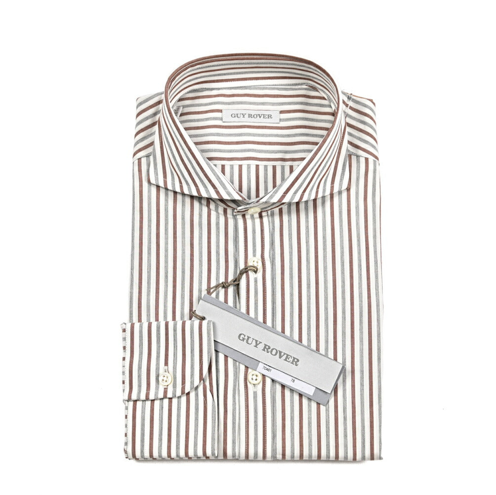 GUY ROVER コットン100% ホリゾンタルカラードレスシャツ