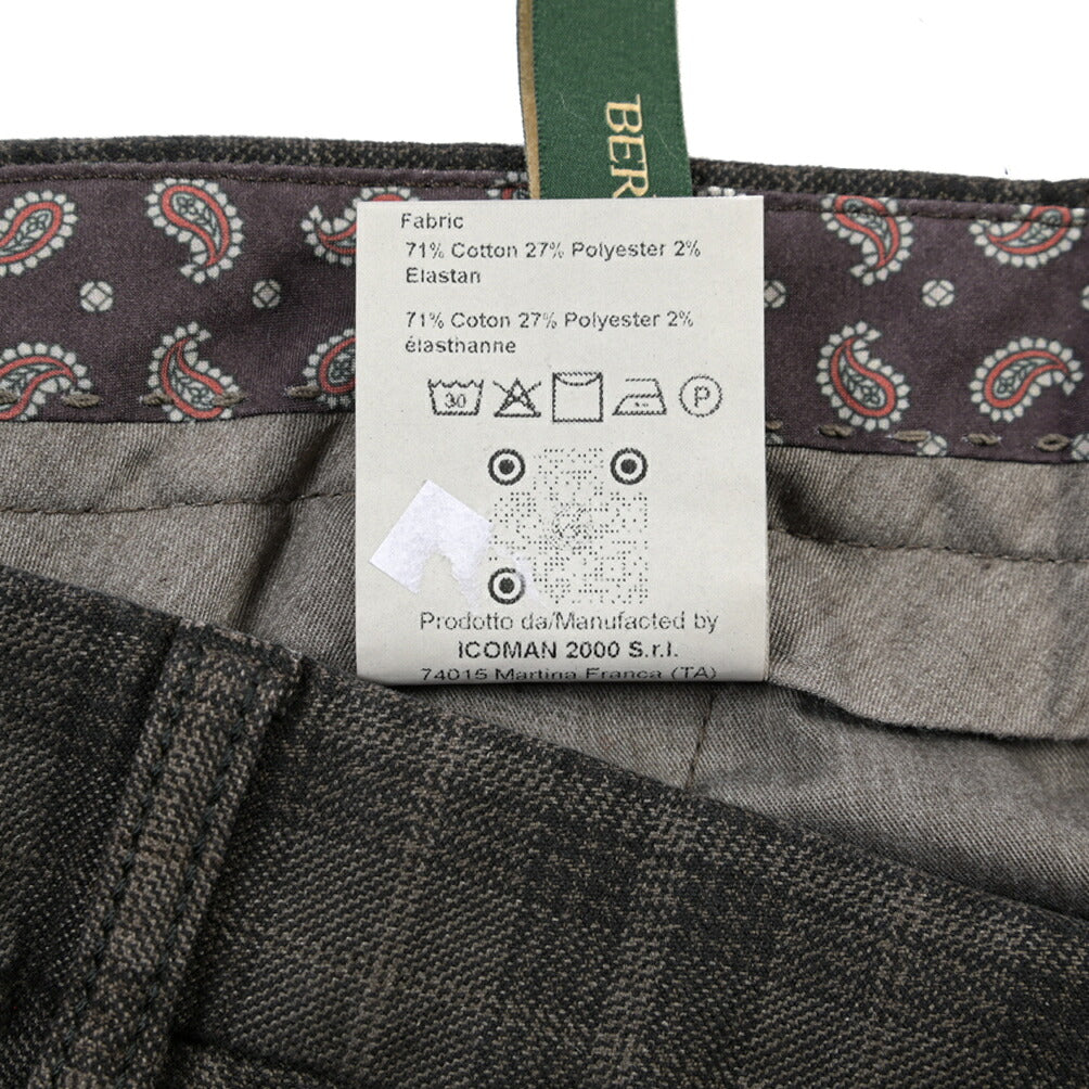 BERWICH “MORELLO-GD” ストレッチコットン ノータックチノパンツ