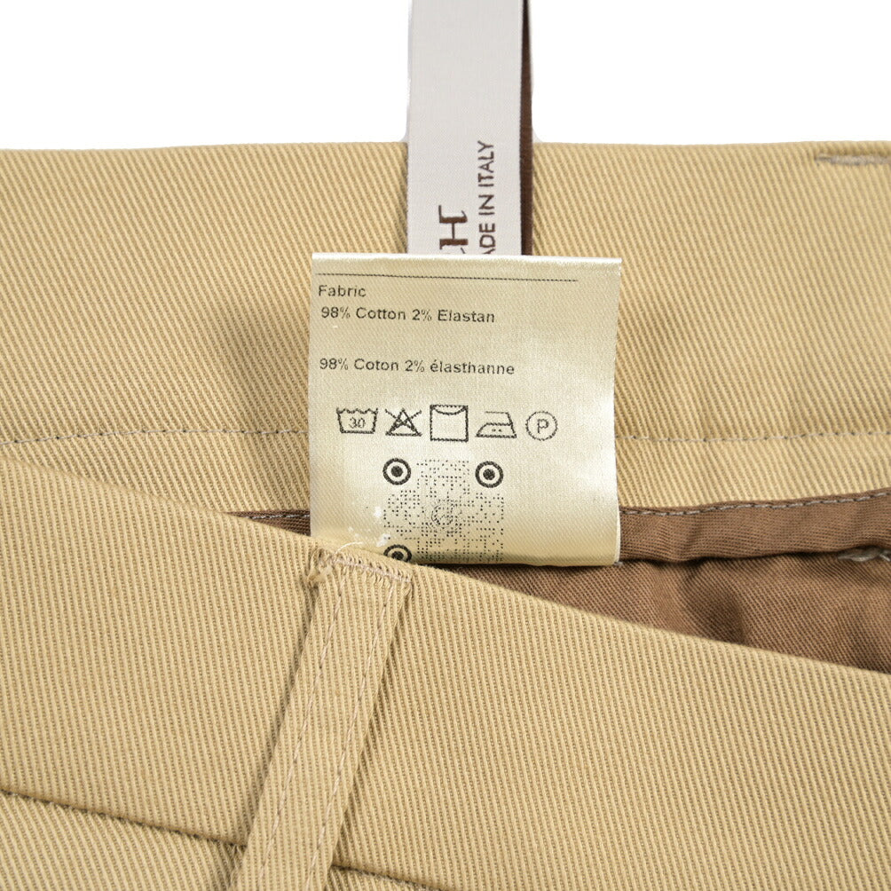 BERWICH “CHIAIA LONG 1P” ストレッチコットン ワンタックチノパンツ
