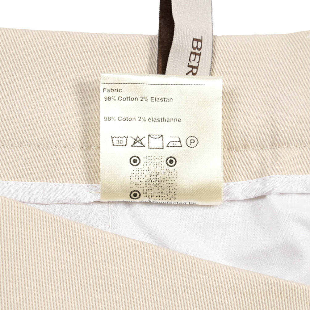BERWICH “CHIAIA LONG 1P” ストレッチコットン ワンタックチノパンツ