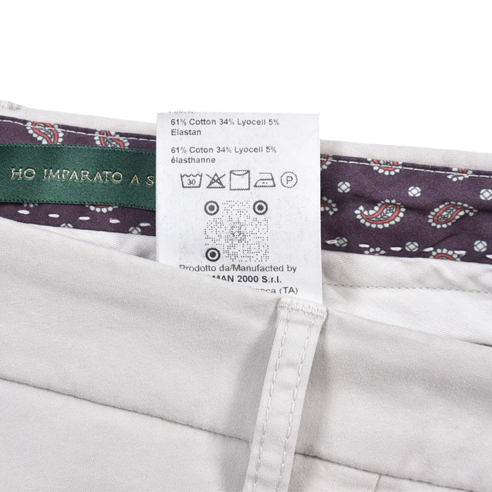 BERWICH “LUCANO CROP” リヨセル混コットン ノータックパンツ
