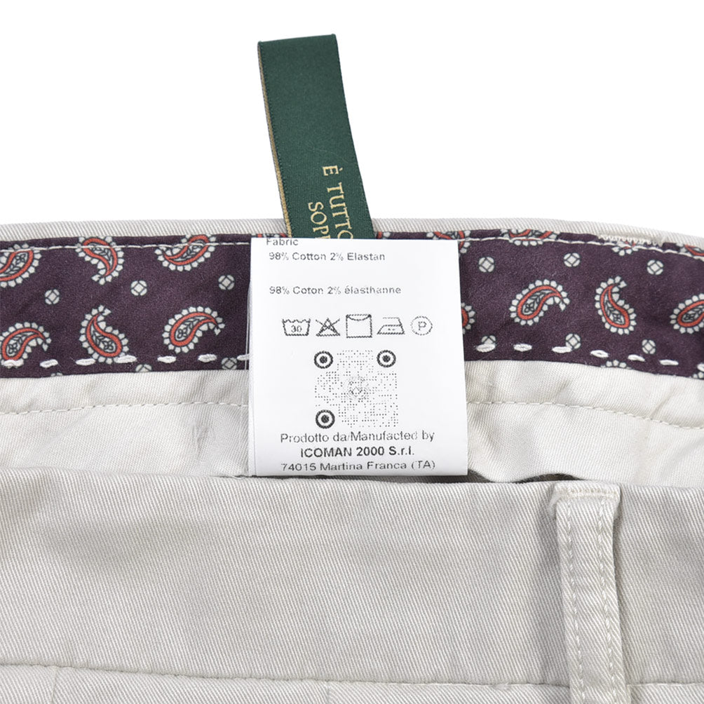 BERWICH “YRETRO LONG” ストレッチコットン ノータックチノパンツ
