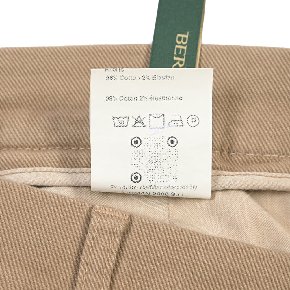 BERWICH “CHIAIA LONG-GD” ストレッチコットン ワンタックパンツ