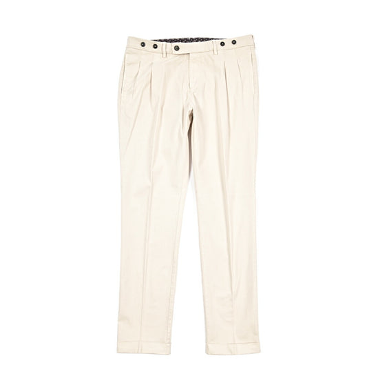 BERWICH “BARBER LONG-GD” ストレッチコットン ツータックパンツ